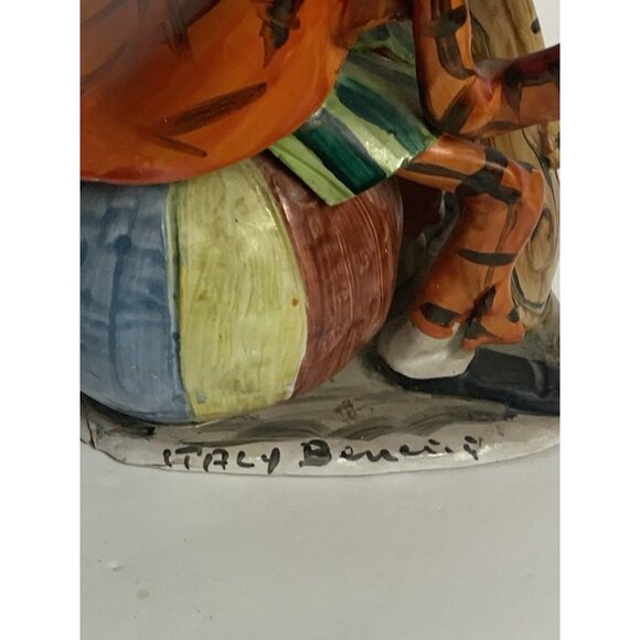 Clown Playing Cello Sitting On Ball Made In Italy Cello Neck Broken But Nice - Picture 3 of 8